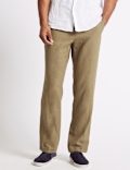 Regular Fit Linen Rich Trousers