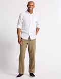Regular Fit Linen Rich Trousers