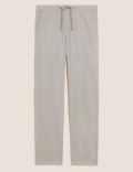 Linen Mix Plain Regular Fit Trouser