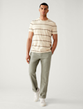 Linen Mix Plain Regular Fit Trousers