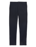 Linen Mix Plain Regular Fit Trousers