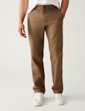 Linen Mix Plain Regular Fit Trousers