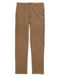 Linen Mix Plain Regular Fit Trousers