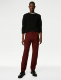 Linen Mix Plain Regular Fit Trousers