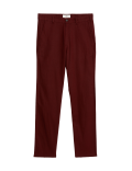 Linen Mix Plain Regular Fit Trousers