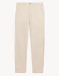 Linen Mix Plain Regular Fit Trousers