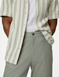Regular Fit Linen Blend Stretch Chinos