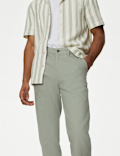 Regular Fit Linen Blend Stretch Chinos
