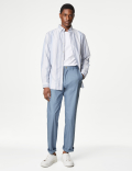 Regular Fit Linen Blend Stretch Chinos