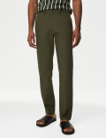 Regular Fit Linen Blend Stretch Chinos
