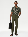 Regular Fit Linen Blend Stretch Chinos
