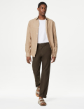 Regular Fit Linen Blend Stretch Chinos