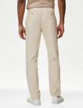 Regular Fit Linen Blend Stretch Chinos