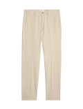 Regular Fit Linen Blend Stretch Chinos