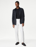 Regular Fit Linen Blend Stretch Chinos