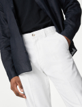 Regular Fit Linen Blend Stretch Chinos