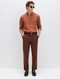 Regular Fit Linen Blend Chinos