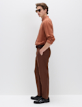 Regular Fit Linen Blend Chinos