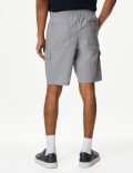 Linen Blend Elasticated Waist Utility Shorts'