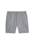 Linen Blend Elasticated Waist Utility Shorts'