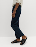 Loose Fit Pure Linen Elasticated Waist Trousers