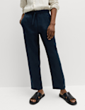 Loose Fit Pure Linen Elasticated Waist Trousers