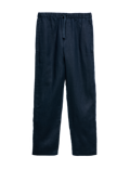 Loose Fit Pure Linen Elasticated Waist Trousers