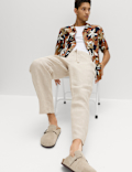 Loose Fit Pure Linen Elasticated Waist Trousers