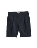 Single Pleat Stretch Chino Shorts