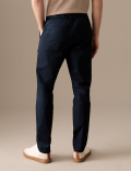 Tapered Fit Pleat Front Stretch Chinos