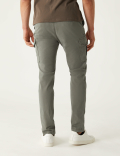 Slim Fit Textured Stretch Cargo Trousers
