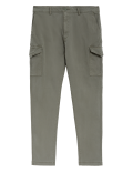 Slim Fit Textured Stretch Cargo Trousers