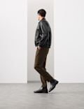 Regular Fit Textured Dobby Pleat Front Chinos