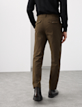Regular Fit Textured Dobby Pleat Front Chinos
