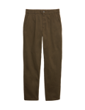 Regular Fit Textured Dobby Pleat Front Chinos
