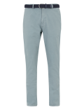 Slim Fit Belted Stretch Chinos