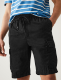 Pure Cotton Elasticated Waist Cargo Shorts