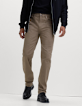 Straight Fit Textured 5 Pocket Trousers