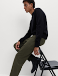 Straight Fit Textured 5 Pocket Trousers