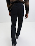 Straight Fit Textured 5 Pocket Trousers