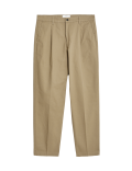 Regular Fit Single Pleat Stretch Chinos