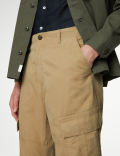 Tapered Fit Pure Cotton Lightweight Cargo Trousers