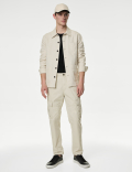 Tapered Fit Pure Cotton Lightweight Cargo Trousers