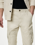 Tapered Fit Pure Cotton Lightweight Cargo Trousers