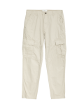 Tapered Fit Pure Cotton Lightweight Cargo Trousers