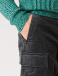 Tapered Fit Corduroy Cargo Trousers