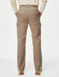 Straight Fit Corduroy Stretch Cargo Trousers
