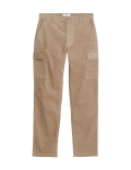 Straight Fit Corduroy Stretch Cargo Trousers