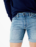 Slim Fit Organic Cotton Stretch Denim Shorts