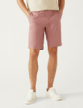 Cotton Mix Plain Regular Fit Chino Shorts